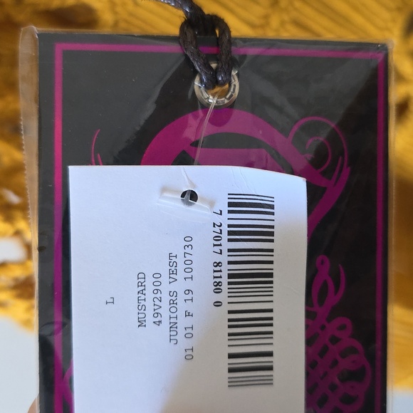 Rock & Roll Cowgirl Mustard Crochet Knitted Bohemian Or Western Vest Shawl NWT - Picture 6 of 8